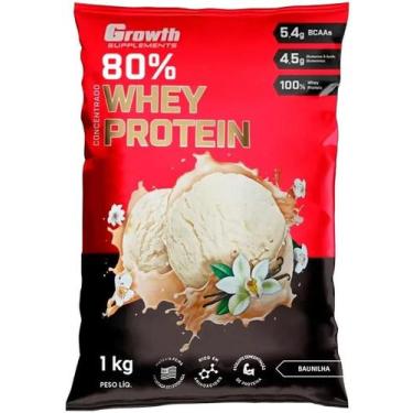 Imagem de Whey Growth Concentrado 80% Protein Supplements 1Kg Sabores - Growth S