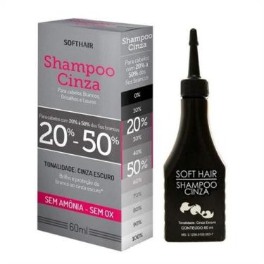 Imagem de Shampoo Cinza Soft Hair 20% A 50% Fios Brancos 60ml - Softhair