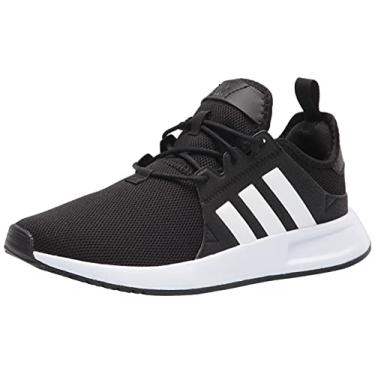 Imagem de adidas Originals Tênis infantil unissex X_PLR, Preto/branco/preto, 4 Big Kid