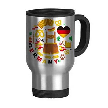 Imagem de Caneca de viagem com bandeira da alfândega alemã em aço inoxidável copo de carro copo térmico
