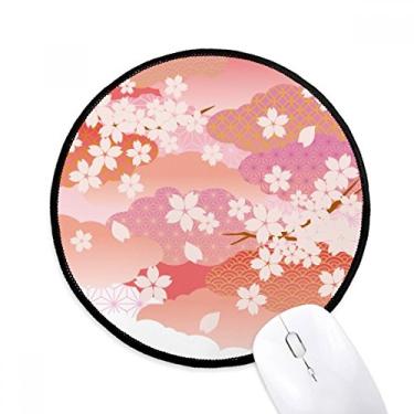 Imagem de Mouse pad com estampa rosa de flores de cerejeira para escritório e computador