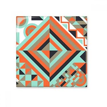 Imagem de Pedra adorna de tijolo verde padrão geométrico azulejo brilhante decalque vitrificado