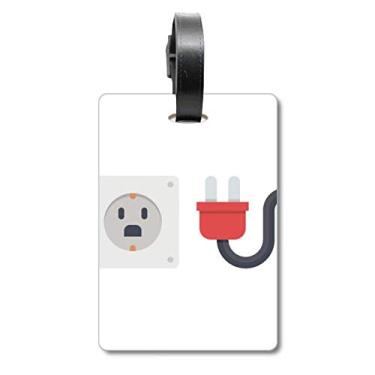 Imagem de Tomada de plugue padrão diagrama de circuito, bolsa, etiqueta de bagagem, etiqueta para pendurar