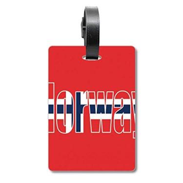 Imagem de Etiqueta de mala com nome da bandeira da Noruega