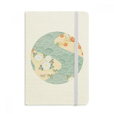 Imagem de Caderno de flores com estampa de folhas de ondas japonesas oficial de tecido rígido diário clássico