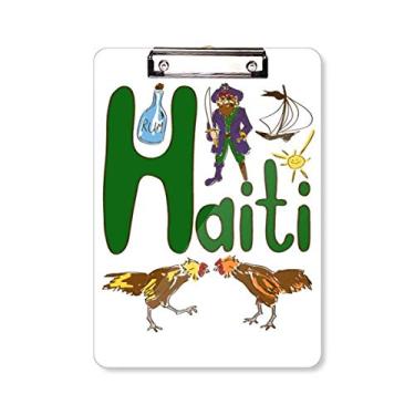 Imagem de Haiti National Symbol Landmark Pattern Clipboard Pasta, Bloco de Escrita Placa de Apoio A4