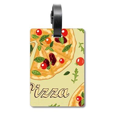 Imagem de Pizza Italy Tomate Foods Folha Mala Etiqueta Cartão de Bagagem Scutcheon Etiqueta