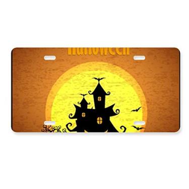 Imagem de DIYthinker Placa de carro fantasma Halloween com medo de morcego acessório de aço inoxidável para decoração de carro