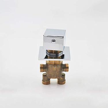 Imagem de Misturador de interruptores de banheira, torneira de banheira de massagem cromada fria e quente, torneira dividida para chuveiro de torneira, núcleo de válvula de cerâmica, cabo triplo