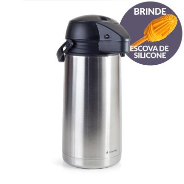 Imagem de Garrafa Térmica Inox Basic Airpot 1,9L e Escova Limpeza Termopro