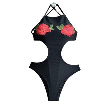 Imagem de Maiô Cropped Engana Mamãe Floral Bordado (TODOS PRETOS)