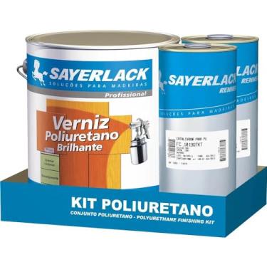 Imagem de Kit Sayerlack Verniz Poliuretano Brilhante 4,5L - Kit 1777 4,5 Litros