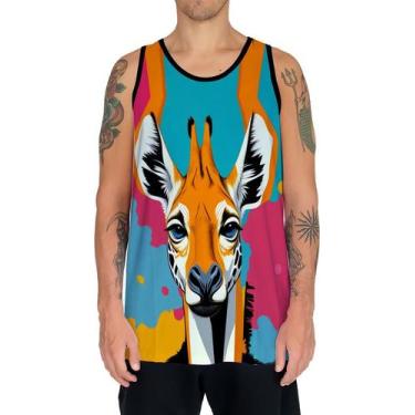 Imagem de Camiseta Regata Tshirt Animal Savana Girafa Pop Art Retrato - Enjoy Sh