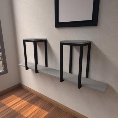 Imagem de Aparador Industrial Cinza Moderno Cantinho Café Escritorio Simples Sala Estar Quarto