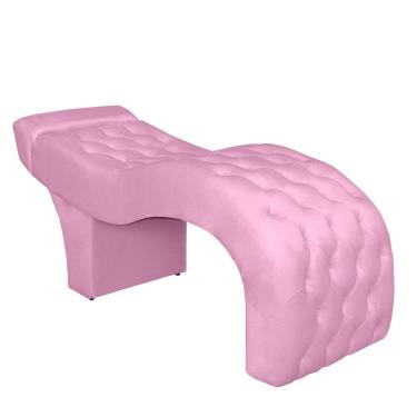 Imagem de Maca Estética Curva Estofada Capitonê Para Salão Sobrancelha Cílios Veludo Rsa Ch