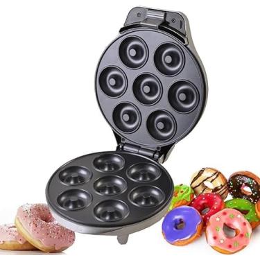 Imagem de Mini Donut Maker, 7 mini donuts Máquina elétrica de fazer donuts para café da manhã adequado para crianças Sobremesa Lanche Perfeito 220v