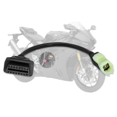Imagem de Adaptador OBD2 adequado para Honda cabo de diagnóstico de motocicleta de 4 pinos a 16 pinos, compatível com CBR1000RR/CBR600RR/VFR 800/CRF1000/CB1100/NC750 de motocicleta Honda 2017, funciona com
