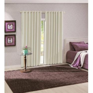 Imagem de Cortina Corta Luz Bella Janela Tecido Liso 300x230 cm Marfim