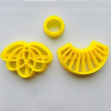 Imagem de CHENRUI Set of 3 Lotus Shaped Cutters, Polymer Clay Cutters for Jewelry Making