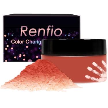 Imagem de Renfio Pigmento termocrômico, 12 g/0,42 oz mudanças de temperatura ativadas a 27.8 °C/28 ℃ pigmento de cor de resina pigmento sensível ao calor em pó para Slime Add Ins Resin Dye Nail Fabric – Carmim