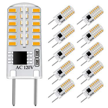 Imagem de TAIYALOO Lâmpada LED G8 regulável 3W equivalente a lâmpada de halogêneo G8 20W-25W, base G8 tipo T4 JCD, lâmpada AC 120V G8 branca quente 3000K para luz sob armário, iluminação de cozinha sob balcão
