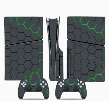 Imagem de Skins para console e controlador PS5 Slim Disc Edition, capas PS5 Slim, decalques, adesivos. (adesivo E)