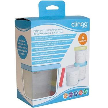 Imagem de Potes para Armazenamento Leite Materno e Papinhas - Clingo