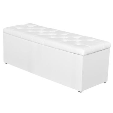 Imagem de Calçadeira Baú 160Cm Paris Corino Branco - Js Móveis