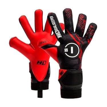 Imagem de N1 Goalkeeper gloves Zeus UGT+ Luvas de Goleiro Adulto para Futebol Profissional Ultraleves e Ajustáveis. De Látex Alemão com Fechamento de Fita Dupla. Agarre Extremo e Antiderrapante. Vermelho. 8