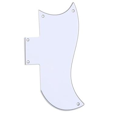 Imagem de Musiclily Pro 5 Furos Escudo Pickguard para Guitarra UA Les Paul Americano SG Half Face, 3 Camadas Branco