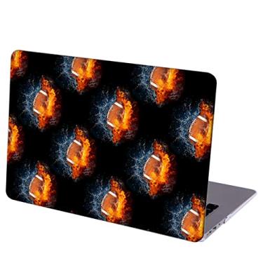 Imagem de MINGDAO Capa compatível com MacBook MacBook Air de 13 polegadas, capa protetora rígida com capa de teclado (A1369 A1466, versão 2010-2017) - Water and Fire American Football-01