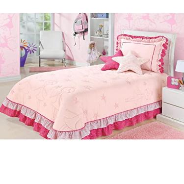 Imagem de Cobre Leito / Colcha Bailarina Cama Solteiro para Menina na cor Rosa - CobreLeito Bailarina