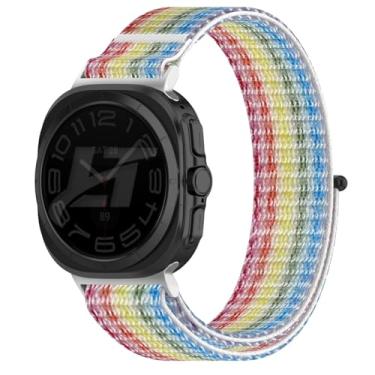 Imagem de Pulseira Nylon Loop Conector Prata LTimports compativel com Galaxy Watch Ultra 47mm Sm-L705 e Sm-L705F (LT-Arco-iris)