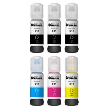 Imagem de Kit 06 Tintas compatível T544 para impressora Ecotank Epson L3150 - Bu