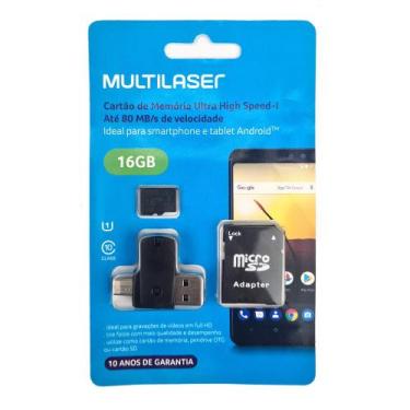 Imagem de Cartão De Memória Ultra Rápido 16GB KIT 4 Em 1 MULTILASER MC150