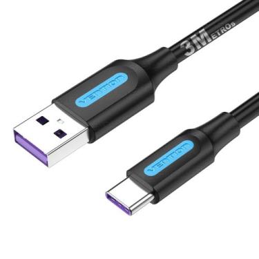 Imagem de Cabo Turbo 5A 3 Metros Tipo C USB A Carregar Celular e Dados - Vention