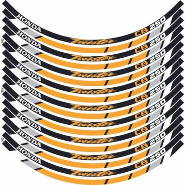 Imagem de 1 Kit Adesivo Refletivo  Cb 250 Twister Amareloi - Resitank