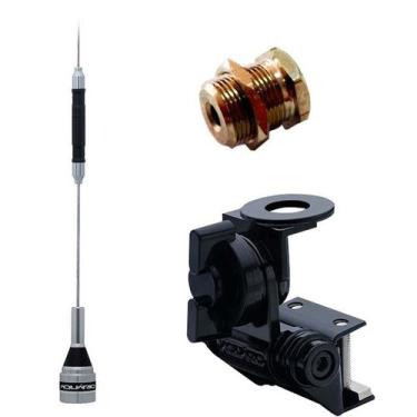 Imagem de Antena Móvel PX 67cm Bobina no Meio B-2050 + Suporte Bi-Articulado Cal