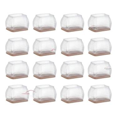 Imagem de Kit 16 Pé Cadeira Retangular Pezinho Silicone Pes Feltro - Caetano Sto