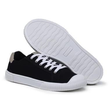 Imagem de Tenis Feminino Star Super Leve Carmina Morana, Preto com dourado, 37