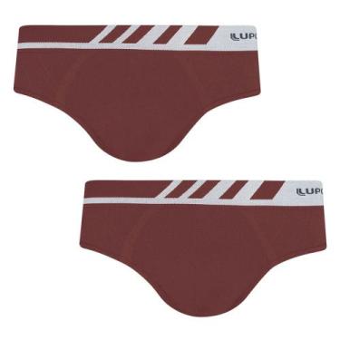 Imagem de Kit Com 2 Cueca Slip Lupo Microfibra Sem Costura 691, Vinho, P