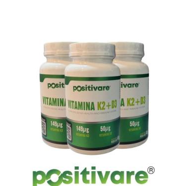 Imagem de Kit Vitamina K2 D3 com 3 Potes - Positivare