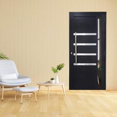 Imagem de Porta Lambril de Alumínio 210 X 80cm com Puxador Friso e Visor Linha 3