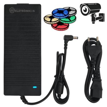 Imagem de Fonte De Alimentação 12V 10A Com 120W Para Eletrônicos, Fitas LED e Câ