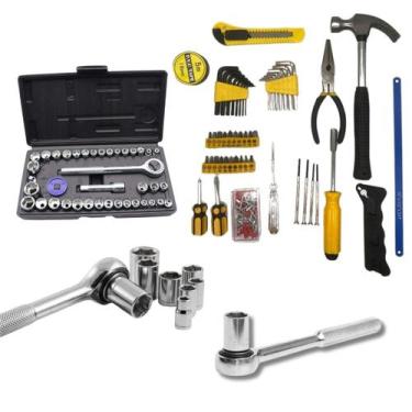 Imagem de Kit Maleta Jogo Ferramentas 240 Peças Profissional Completo - 123util