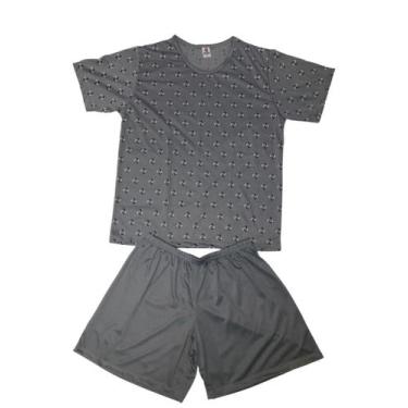 Imagem de Pijama Verão Masculino Adulto Estampado - Oliver Jeans, M, Cinza