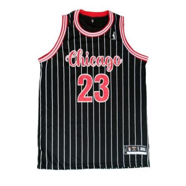 Imagem de Regata Basquete Masculino M10 Classic Chicago Listrada, Preto, M
