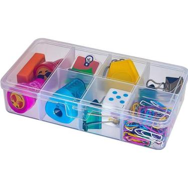 Imagem de Kit 3 Box Caixa Organizadora c/ Divisórias 15cm Transparente - Usual U