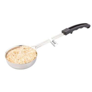 Imagem de Concha de porção Met Lux de 170 g, 1 colher de servir com cabo preto – sólido, lavável na máquina de lavar louça, utensílio de servir com controle de porção de aço inoxidável, resistente à ferrugem – Restaurantware