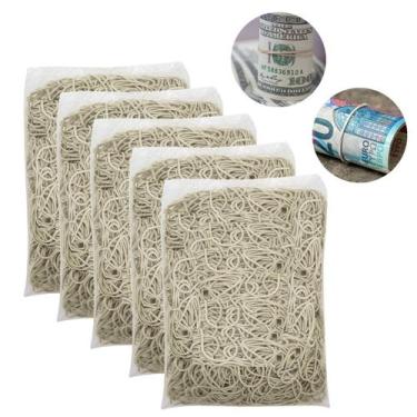 Imagem de Elástico Ou Borrachinha Para Dinheiro 6000 Unidades 5Kg Cor Bege - Elá